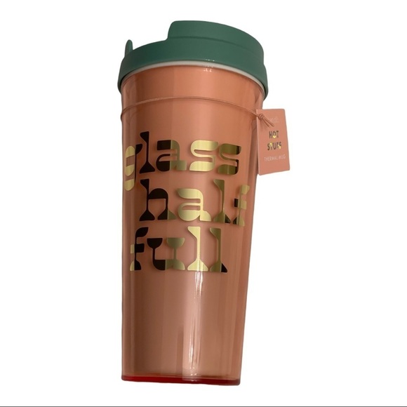 Ban. do Glass Half Full Travel Thermal Mug - Picture 1 of 4